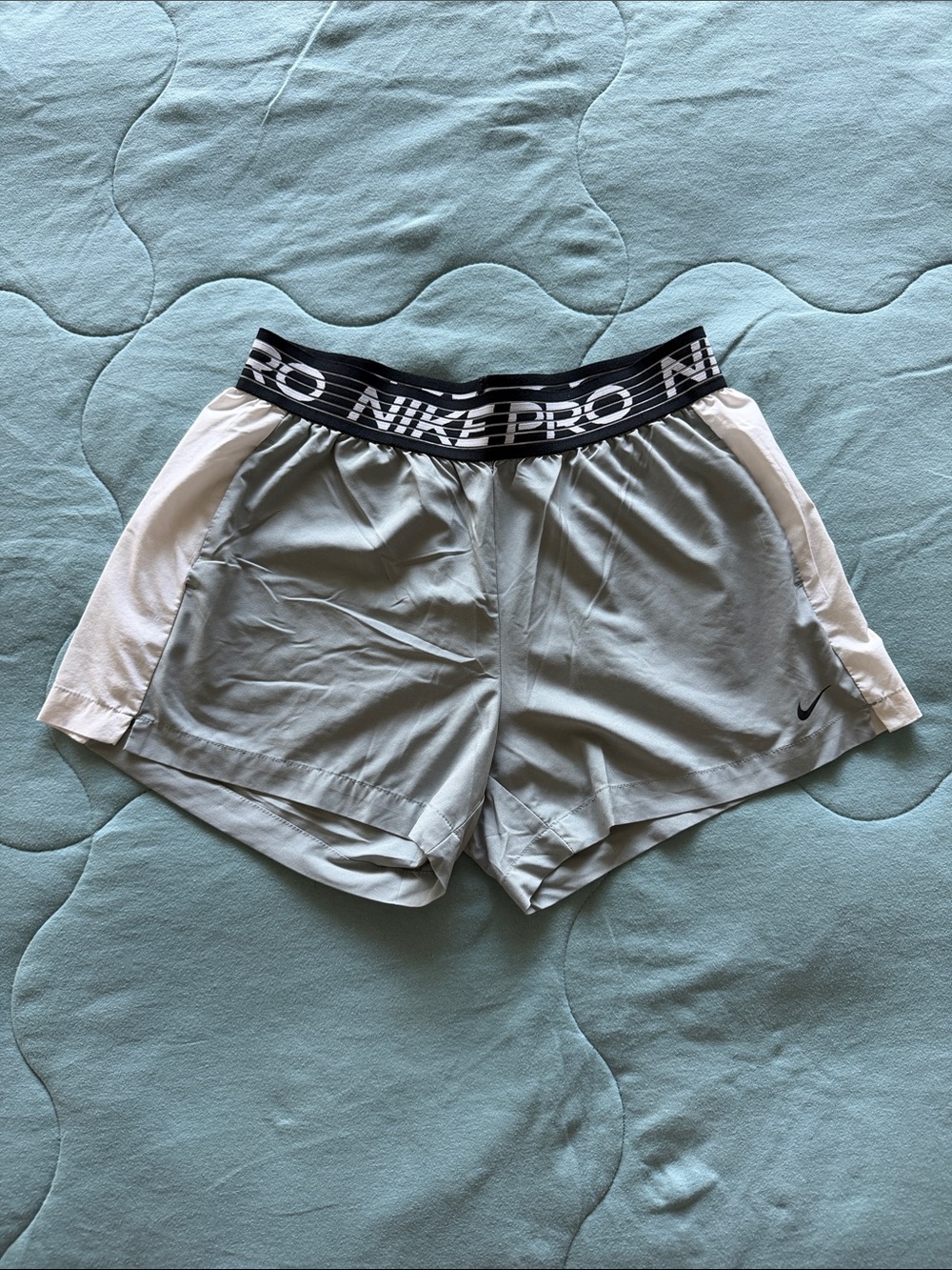 Nike Pro Light Gray Women’s Training Shorts - size M